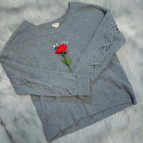 Garage Lightweight Lace-Up Sweater - Picture 1 of 2